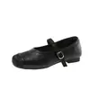 Zapatos Planos de Suela Suave Estilo Retro de Caña Baja para Mujer 2026 Nuevo Estilo con Faldas Zapatos Mary Jane Correa Única Francesa Zapatos Pequeños de Cuero