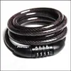 Cadeado de Código de Quatro Dígitos Universal TY-532 para Bicicleta de Montanha Veículo Elétrico Cabo de Aço Corrente de Fio Cadeado Antifurto para Bicicleta
