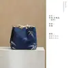Bolsa de almacenamiento engrosada de algodón y lino con brocado, bolsa de almacenamiento para tetera, bolsa de tela portátil estilo chino anti-caídas, bolsa para juego de té de una tetera y cuatro tazas