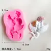 Día de San Valentín Chino Hermosa Decoración de Velas Ángel Cupido Cupido Cinta Lazo Expresión de Pareja Enchufe