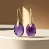 Brincos Pingente de Pedra Natural e Cristal Estilo Versátil Clássico Novo para o Dia a Dia Popular na Europa e América E-commerce Transfronteiriço Acessórios Ins