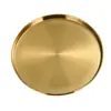 Plato Redondo Espesado de Acero Inoxidable para Uso Doméstico, Plato Plano para Fideos Fríos, Plato para Cocinar al Vapor, Bandeja Redonda de Fondo Plano, Plato Dorado, Plato Grande