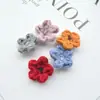 Versão coreana de flor de cinco pétalas de lã crochê acessórios de cabelo feitos à mão acessórios para joias DIY material de presilha infantil corda de cabelo