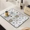 Alfombrilla Aislante de Tierra de Diatomeas con Azulejo Floral Estilo Americano Venta al por Mayor Transfronteriza Alfombrilla para Mesa de Comedor Alfombrilla Absorbente Resistente a las Manchas Alfombrilla Drenante para Encimera de Cocina