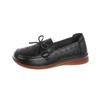 Zapatos planos de punta redonda para mujer 2024 primavera y verano zapatos tipo mocasín con lazo calados de una sola capa slip-on de corte bajo mocasines mocasines