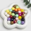 Dingyi 16mm Luna Fría Cuentas Redondas de Colores Cuentas Acrílicas Galvanizadas con Agujero Cuentas Sueltas Accesorios para Cadena de Teléfono Móvil DIY