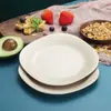 Prato para Bife Plástico Resistente a Quedas Quadrado Prato para Comida Ocidental Prato de Louça Doméstico Prato Rasoo Prato Plano Prato Talheres Estilo Ocidental