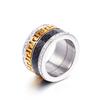 Anillo de moda de acero de titanio europeo y americano con atmósfera exagerada para hombres y mujeres, concha de plástico, anillo de acero inoxidable con diamantes