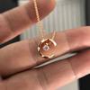 Collar de Luna Hielo Agua Xiangjia de Panel Alto Doble Forma de C para Mujer Diseño de Nicho Cadena de Suéter Cuadros de Diamante Cadena para Clavícula