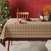 Mantel de Navidad Impermeable y a Prueba de Aceite Mantel que No Requiere Lavado Cubierta de Decoración Festiva Mantel a Cuadros para Mesa de Café