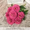 Buquê de Flores Artificiais de 7 Peças com Carpas e Peônias para Decoração e Arranjo de Casamento