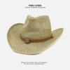 Sombrero de Paja Vaquero Occidental Topper Sombrero de Playa Marítimo para Exterior Sombrero Protector Solar