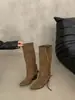 Botas de Caña Alta Chuyuji Botas de Vaquero Estilo Oeste Americano para Mujer 2026 Otoño/Invierno Estilo Nuevo Tacón Grueso Botas Cónicas Retro Punta Fina