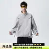 Jaqueta Masculina de Malha para Exterior de Secagem Rápida com Patchwork e Gola Alta, Casaco Esportivo Casual da Moda para Outono, Top Estilo High Street Americano