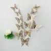 Pegatinas de Pared Autoadhesivas de Mariposa Hueca Tridimensional Creativa 3D Pegatina Decorativa para Fiesta de Celebración Atmósfera del Hogar LK10