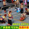 Niños, Escuelas Primarias y Secundarias, Jardín de Infancia, Bailando con Cañas de Bambú, Danza de Cañas de Bambú, Danza de Cañas de Bambú con Cañas de Bambú Pulidas, Qingmaitaibao