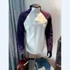 Nova camiseta esportiva de meia-zíper de secagem rápida para primavera e verão para homens, com bloqueio de cor para atividades ao ar livre, manga longa, que absorve o suor, roupas para fitness