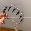 2025 Nova Tiara de Cabelo de Cristal com Franja e Laço, Grampo de Cabelo para o Topo da Cabeça, Acessório de Cabeça Personalizado