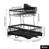 Estante para agua de cocina transfronterizo, estante para guardar platos, escurridor para encimera doméstica, estante para platos, estante escurridor, estante de almacenamiento de cocina de doble capa