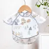Baberos para Bebé, Batas de Comida para Bebé, Baberos Impermeables para Niños de Todas las Estaciones con Bolsillos para Alimentos Complementarios de Arroz, Baberos a Prueba de Aceite y Suciedad para Primavera y Otoño, Estéreo