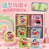 Cadernos espirais com tema Sanrio para estudantes, páginas coloridas Crayon Shin-chan de alta aparência, cadernos portáteis de formato exclusivo, atacado de material de escritório