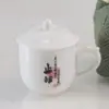 Porcelana de Jade Gordura de Ovelha Xícara de Chá com Tampa Cerâmica Xícara de Escritório Mestra Mini Xícara de Chá Pequena Conjunto de Chá Kung Fu Xícara Individual Lembrança Presente