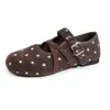 Sapatos Loafer Mary Jane Planos de Bolinhas Retro Femininos de Bico Baixo 2026 Estilo Coco Sapatos Individuais Outono Novo Loafers Franceses