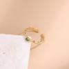 Anillo geométrico de acero inoxidable con diamantes de venta caliente transfronteriza, moda ins, acero de titanio, anillo ajustable abierto al por mayor