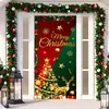 2026 Nova Cortina de Porta Banner de Natal Decoração de Fundo para Fotos ao Ar Livre com Papai Noel e Filhote