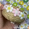 Flores de Encaje Bordadas por Computadora Seda de Leche Estilo Étnico Pequeño Aroma Ropa de Presentación para Niños Flores en Cuello Étnico Encaje Colorido