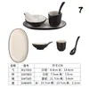 Juego de Mesa Melamina Serie Nuanyang Creativo Hotel Restaurante Barbacoa Montaje de Mesa Juego de Cuatro Piezas de Platos, Vasos y Cucharas Conjunto Combinado