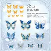 Adesivos para Pets Yanji Série Jardim de Borboletas Pedras Preciosas Borboleta de Folha de Ouro Material de Decoração para Diário 20 Folhas 6 Designs