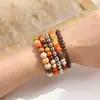 Pulsera de Madera de Cuentas de Madera de Múltiples Capas Estilo Bohemio Pulsera Elástica Joyería Europea y Americana Unisex