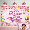 Banner de Fundo Dia das Mães Feliz Amazon México Transfronteiriço Dia das Mães Rosa Atmosfera Floral Fundo para Fotografia
