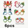 Suministro directo de Amazon: 6 piezas de muñeco de nieve navideño, árbol de Navidad, gafas de papel 3D, accesorios fotográficos para fiestas infantiles.