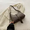 Bolso de Hombro Retro Estilo Francés Nuevo Invierno 2025, Bolso de Hombro de Tendencia Impreso Simple Versión Coreana, Bolso de Mano Bloqueo de Color