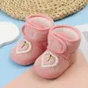 Zapatos de algodón forrados de felpa para bebé de 0 a 12 meses, estilo otoño e invierno, con velcro, suela suave, antideslizantes, zapatos y calcetines cálidos para recién nacidos antes de caminar