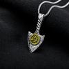 Collar Colgante con Forma de Lanza de Runa Vikinga de Aleación, Venta Caliente Transfronteriza de Temu, Accesorio de Collar Sencillo y Personalizado para Hombre