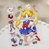 Pegatinas Lindas para Cuaderno de Niña Pegatinas Adhesivas Planas Sailor Moon DIY Pegatinas para Taza de Agua Funda de Teléfono Versión Q