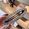 Nueva horquilla de diamante con flequillo ovalado hueco de Corea del Sur, clip para el cabello roto lateral, popular en línea, para chica, con clip superior.
