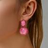 Aretes Redondos Irregulares Estilo Ins Europeo y Americano para Mujer Estilo Japonés y Coreano Frescos Rosa Melocotón Joyería Transfronteriza