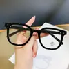 Gafas de montura de color contrastante para pierna con estampado de leopardo verde retro para mujer, cara cuadrada redonda, pómulos altos, lentes lisos normales, luz anti-azul, se pueden adaptar para miopía