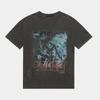 Camiseta de gran tamaño con hombros descubiertos, estilo rap, hip hop, Jus Wald, Juice WRLD, grafiti callejero europeo y americano.