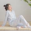 Pijamas finos de algodão puro feminino gaze dupla Nantong Home Clothes pijamas de algodão puro feminino primavera e verão manga comprida