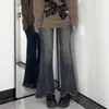 Calça Jeans Flare Fina para Mulheres, Novo Estilo Primavera e Outono 2026, Cintura Alta, Emagrecedora, Petite, Barra Desfiada, Bootcut, Calças de Comprimento Total