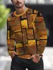 Camiseta de Manga Larga Estampada en 3D para Hombre, Transpirable Casual Deportiva Cuello Redondo Corte Regular, Adecuada para Primavera y Otoño Ropa Exterior y Casual