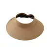 Sombrero de Paja de Ala Ancha Abierto para Playa para Mujer, Sombrero de Sol con Protección UV para Vacaciones en la Costa, Sombrero de Sol Plegable y Portátil Transfronterizo