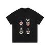 Camiseta Retrô de Manga Curta Lavada com Efeito Desgastado da High Street Americana Colete Sem Manga Estampado Direto com Spray de Anime Fantasma para Homens