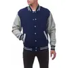Jaqueta Uniforme de Baseball Europeu Transfronteiriça Amazon Masculina Cardigã Esportivo Casual Jaqueta Moletom Masculina com Botão e Veludo