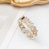 Anillo de Diamantes Chapado en Oro de Cobre Puro Simple Nicho Estilo Coreano Anillo para Dedo Índice de Abertura Abierta Estilo Frío para Mujer Anillo de Traje